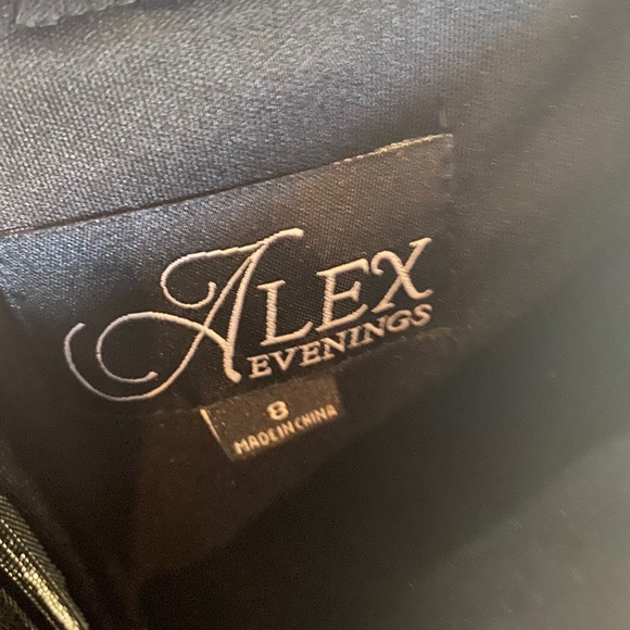 Alex Evenings Black Gold Lace Gown - Picture 5 of 11